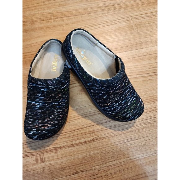Alegria Shoes - Alegria Clogs Slip On Black Multi Color Nurse Walking Shoes Size 38 7.5